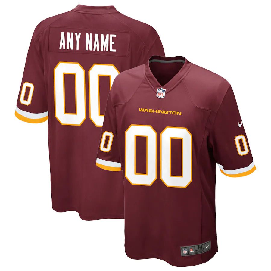 Men Washington Redskins Nike Burgundy Custom Game NFL Jersey